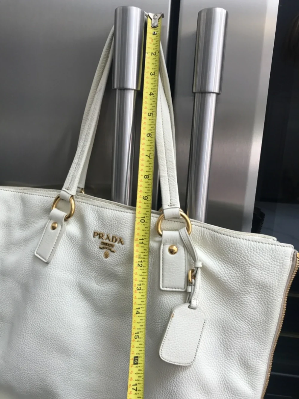 Prada Off-White Leather Tote/Shopper
